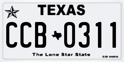 TX license plate CCB0311