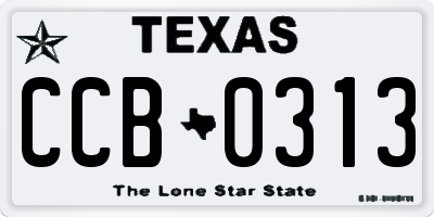 TX license plate CCB0313