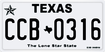 TX license plate CCB0316