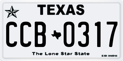 TX license plate CCB0317