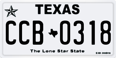TX license plate CCB0318