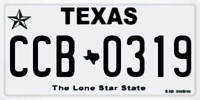 TX license plate CCB0319