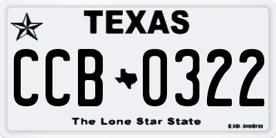 TX license plate CCB0322