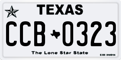 TX license plate CCB0323
