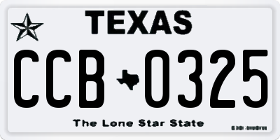 TX license plate CCB0325