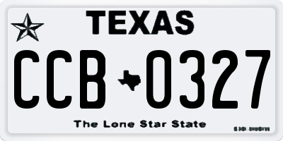 TX license plate CCB0327