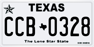 TX license plate CCB0328
