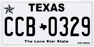 TX license plate CCB0329