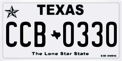 TX license plate CCB0330