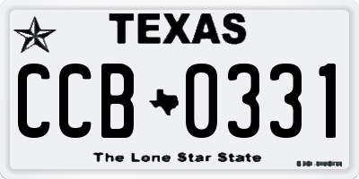 TX license plate CCB0331
