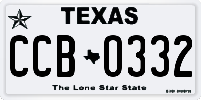 TX license plate CCB0332