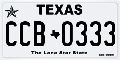 TX license plate CCB0333