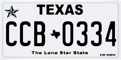 TX license plate CCB0334