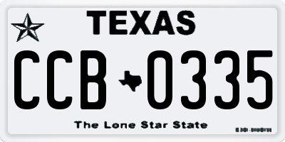 TX license plate CCB0335