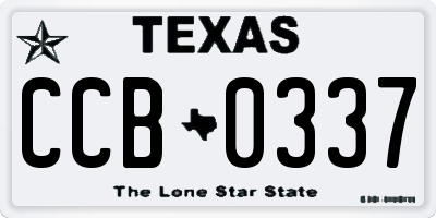 TX license plate CCB0337