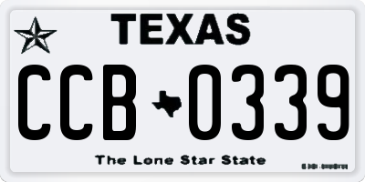 TX license plate CCB0339