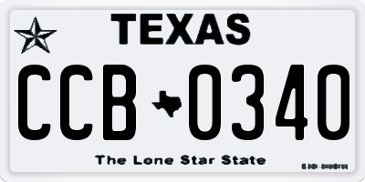 TX license plate CCB0340