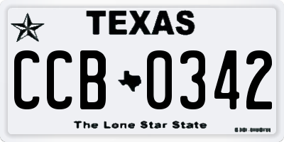 TX license plate CCB0342