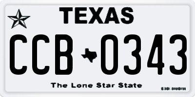 TX license plate CCB0343