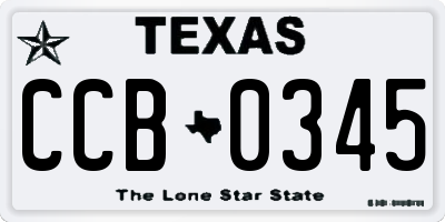TX license plate CCB0345