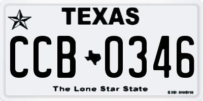 TX license plate CCB0346