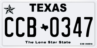 TX license plate CCB0347