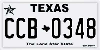 TX license plate CCB0348