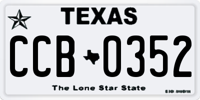 TX license plate CCB0352