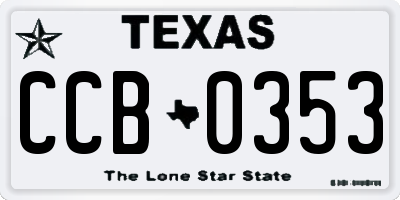 TX license plate CCB0353
