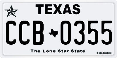 TX license plate CCB0355