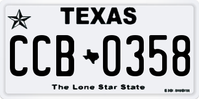 TX license plate CCB0358
