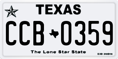 TX license plate CCB0359