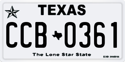 TX license plate CCB0361
