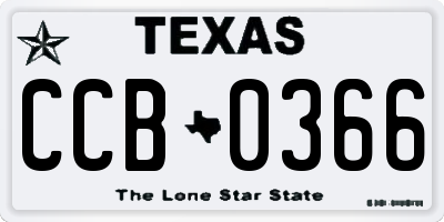 TX license plate CCB0366