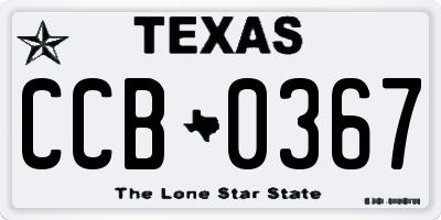 TX license plate CCB0367