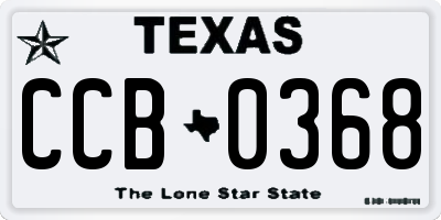 TX license plate CCB0368