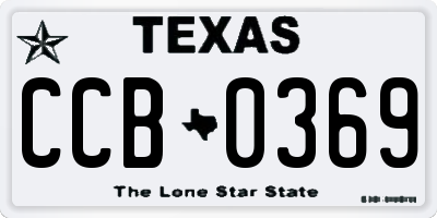 TX license plate CCB0369