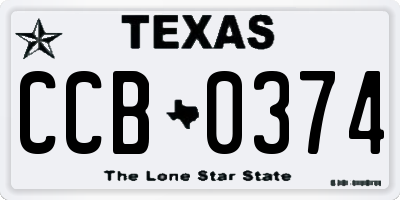 TX license plate CCB0374