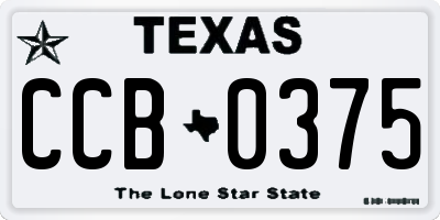 TX license plate CCB0375