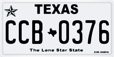 TX license plate CCB0376
