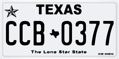 TX license plate CCB0377
