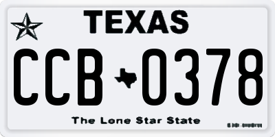 TX license plate CCB0378