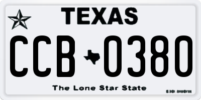 TX license plate CCB0380