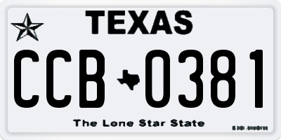 TX license plate CCB0381