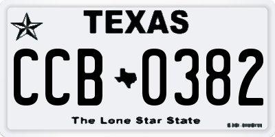 TX license plate CCB0382