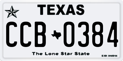 TX license plate CCB0384