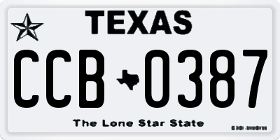 TX license plate CCB0387