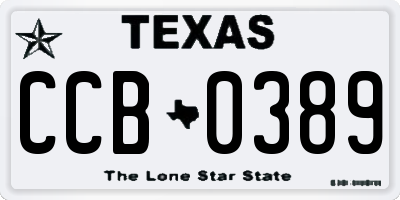 TX license plate CCB0389