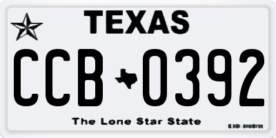 TX license plate CCB0392