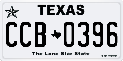 TX license plate CCB0396